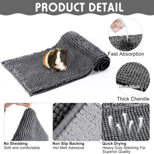 Miniatura 3 de Amylove 4 piezas de forro polar lavables para jaula de cobayas, mascotas, perros, gatos, ropa de cama de entrenamiento para animales pequeños