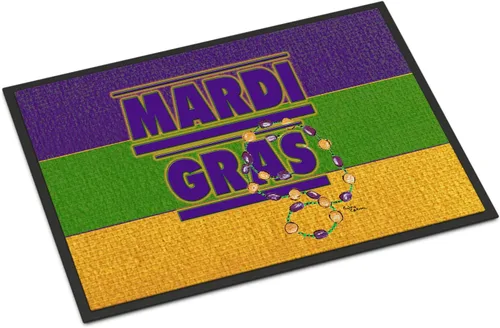 Miniatura 7 de Caroline's Treasures 8388MAT - Tapete de Mardi Gras de 18 x 27 pulgadas, para interiores y exteriores, para entrada, antideslizante, lavable