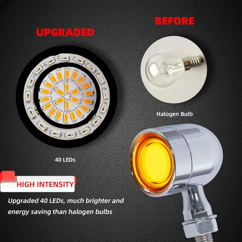Miniatura 3 de FATECIM 2X Luces Traseras LED para Motocicleta, Señales de Giro, Luces de Marcha, Luz de Freno, Señal de Giro Trasera, Indicador de Señal de Giro