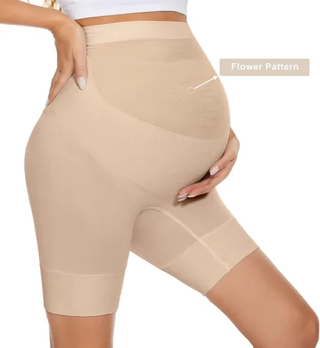 Miniatura 3 de Ropa interior de maternidad sobre el vientre, cintura alta para mujer, a medio muslo para embarazo, sin costuras, pantalones cortos para debajo