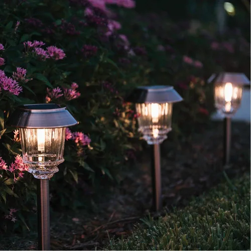 Miniatura 8 de XMCOSY+ Luces solares impermeables para exteriores, paquete de 4 luces solares para exteriores, 10-40 LM regulables, luces solares de cristal LED