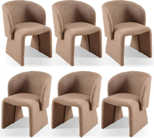 Miniatura 9 de Barrel - Silla de cocina y comedor, sillas de tocador de maquillaje modernas y cómodas con brazo, terciopelo tapizado, sofá individual, dormitorio