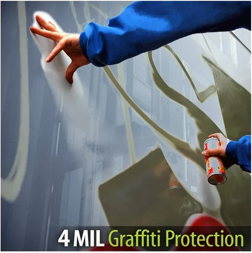 Miniatura 6 de BDF AG4M - Película protectora de grafiti para ventana, 4 mil, transparente (12 pulgadas x 50 pies)
