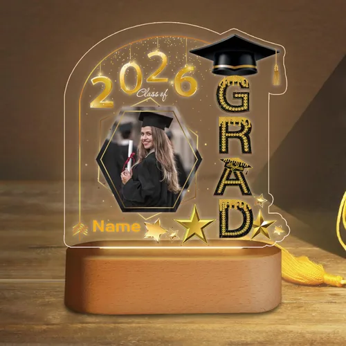 Miniatura 44 de Regalos de graduación personalizados luz nocturna con nombre de foto, lámpara LED de graduación personalizada 2026 para mujeres y hombres, regalos