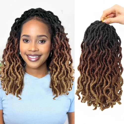 Miniatura 10 de Cabello de ganchillo de 14 pulgadas, 6 paquetes/lote de trenzas de ganchillo suaves gitanas, trenzas onduladas de ganchillo de 3 tonos, rizadas