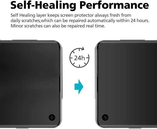 Miniatura 5 de Paquete de 2 protectores de pantalla de privacidad para Galaxy S22 Ultra, protector de pantalla híbrido EPU PET antiespía, compatible con huellas