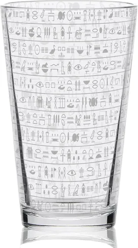 Jeroglíficos egipcios grabados Vaso de pinta | Historia de la ciencia Arqueología Pirámides | Envoltura completa de 360 grados | ¡Gran idea de