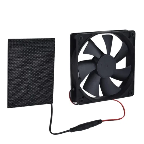 Miniatura 3 de Kit de ventilador de panel solar de 100 W, ventilador de escape doble de 12 V, kit de ventilador solar para casa de perro, invernadero, RV