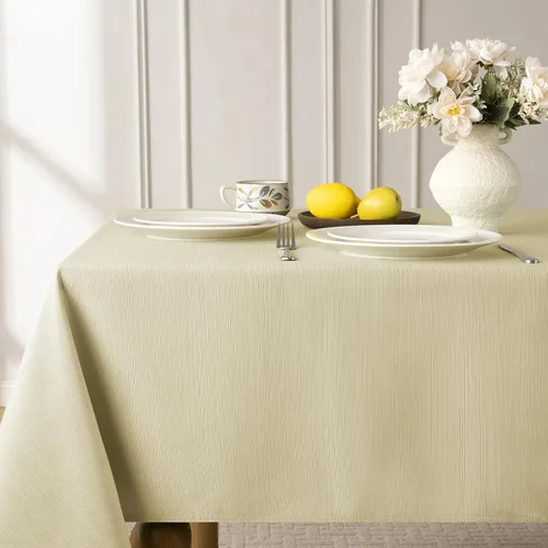 Miniatura 8 de Softalker Mantel rectangular de jacquard - Fundas de mesa de damasco geométrico, impermeables, resistentes a las manchas, lavables, de poliéster