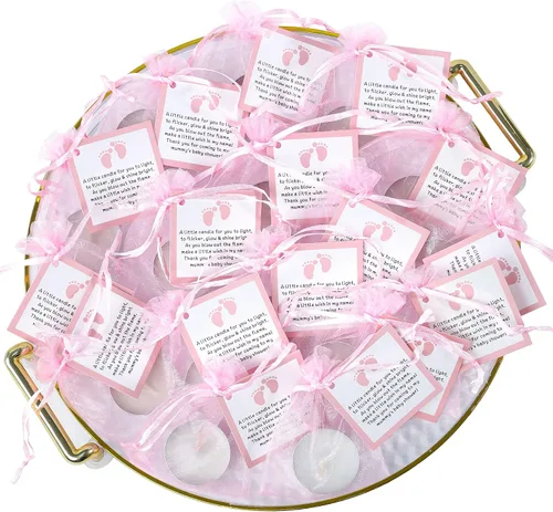Miniatura 9 de Juego de 50 velas de té para recuerdos de fiesta de baby shower, recuerdos de bautizo para invitados, recuerdos de revelación de género de bebé Azul