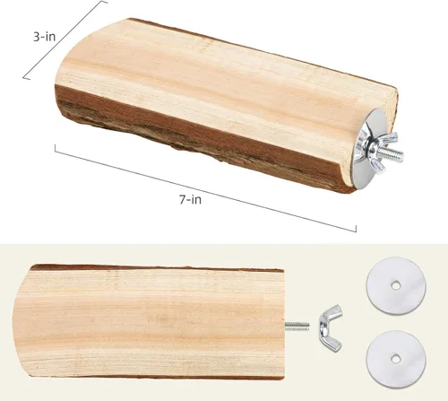 Miniatura 2 de Niteangel Percha de jaula para loros, plataforma de madera para pájaros (paquete de 1)