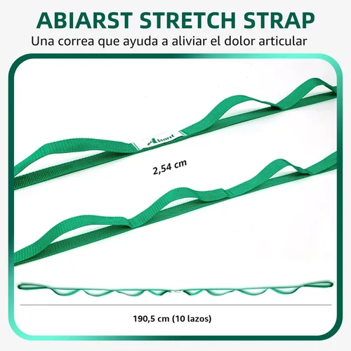 Miniatura 3 de Abiarst - Correa elástica para yoga para terapia física, banda elástica de 10 bucles no elástica para pilates, flexibilidad, ejercicio y gimnasia