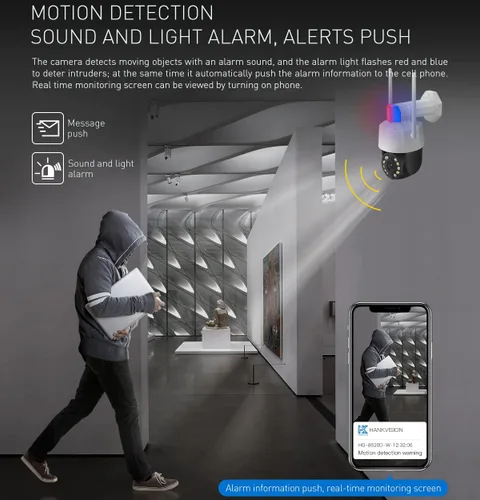 Miniatura 6 de EVERSECU Tuya Smart WiFi 5MP 20X Zoom óptico de seguimiento automático PTZ cámara de seguridad PTZ para exteriores, panorámica/inclinación/zoom