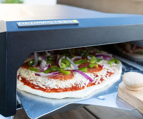 Miniatura 4 de Permasteel Horno de pizza de gas de 12 pulgadas con tapa, horno de pizza para exteriores, horno de pizza de gas portátil para exteriores
