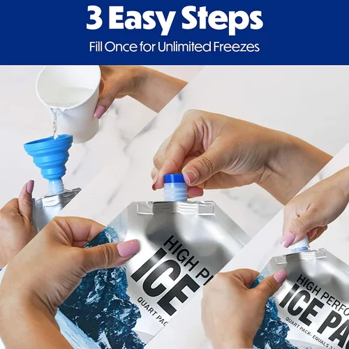 Miniatura 3 de Bolsas de hielo reutilizables para enfriadores, paquetes de congelador de gel de larga duración para bolsas más frías, lonchera, bolsa enfriadora