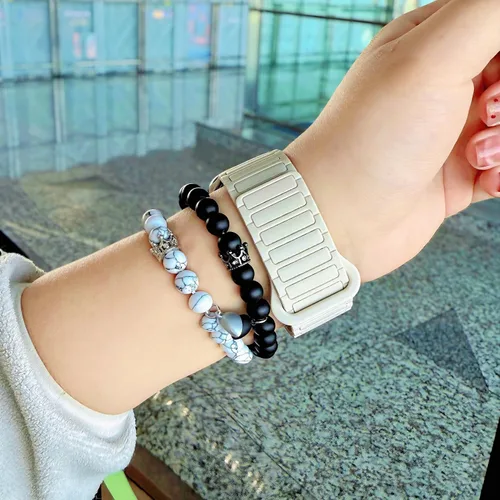 Miniatura 7 de WVT Pulseras a juego para parejas, regalos de relación a larga distancia para mujeres y hombres, juego de pulseras para él y para ella para novio