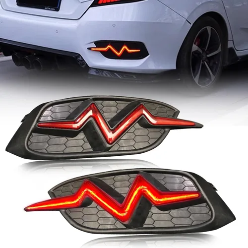 Luz Trasera de Parachoques LED Para 2016 2017 2018 2019 2020 2021 Honda Civic LX EX Touring Sedan Luz Trasera de Parachoques y Antiniebla con Señal