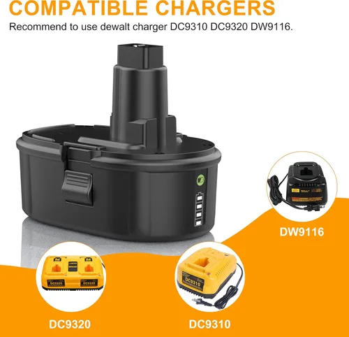 Miniatura 6 de ANTRobut Reemplazo de litio de 6,5 Ah para batería Dewalt de 18 V compatible con batería Dewalt de 18 V DC9096 DC9098 DC9099 DW9095 DW9096 DW9098