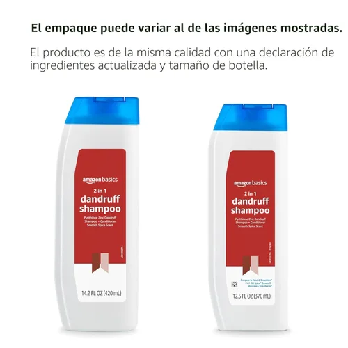 Miniatura 4 de Amazon Basics Champú y acondicionador 2 en 1 para la caspa para hombres, aroma suave a especias, 14.2 onzas líquidas, 1 paquete