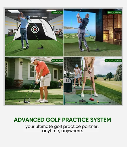 Miniatura 7 de BKF Juego de palos de alineación de golf y soporte de ángulo con bolsa portátil, entrenador de swing de golf, práctica de entrenamiento de golf