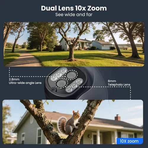 Miniatura 3 de XMARTO Sistema de cámara de seguridad WiFi6 de 10X Zoom inalámbrico para interiores y exteriores, NVR de 10 canales 4K con 4 cámaras HD Dual Lens