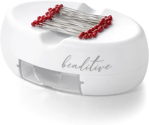 Miniatura 8 de Beaditive Cojín magnético con cajón – Fuerte soporte magnético para coser – 50 pines de acolchado de cabeza de vidrio incluidos – Elegante Turquesa