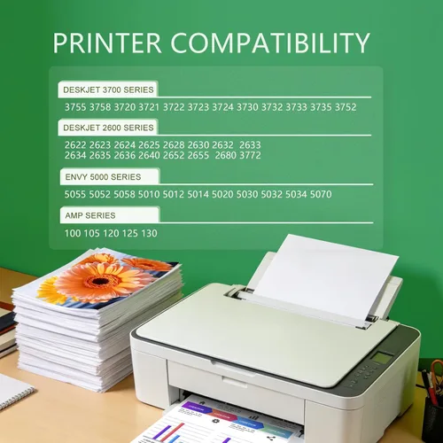 Miniatura 2 de 65XL 65 Cartucho de tinta negra compatible para tinta HP 65 para cartucho de tinta negra HP65 XL 65XL Funciona con Envy 5010 5052 5055 Deskjet 2622