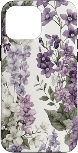 Miniatura 19 de Funda para iPhone XR White Violet Purple Lavender Lilac Floral con flores botánicas