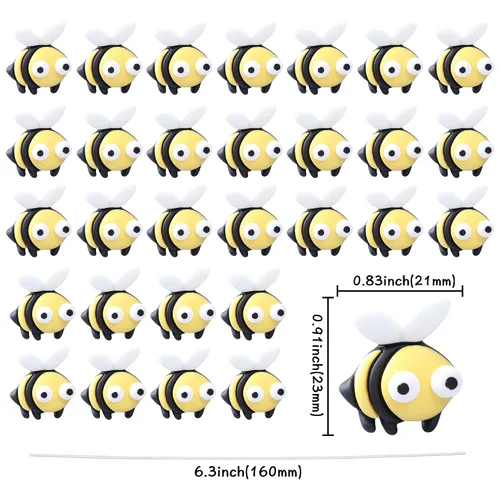 Miniatura 2 de Gyufise 24 adornos para cupcakes de abejorros de abejorro, pequeñas figuritas de abeja, selecciones de cupcakes Oh Babee, decoraciones para pasteles