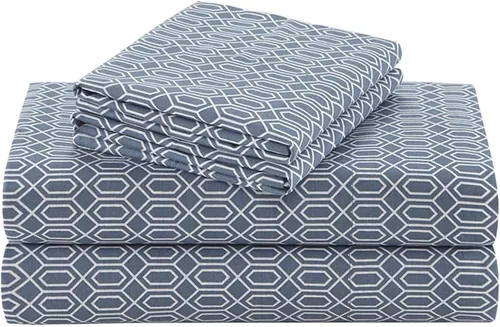 Comfort Spaces Sábanas 100% algodón tamaño individual, transpirables, naturalmente frescas, sábanas de algodón suave con bolsillo elástico de 14