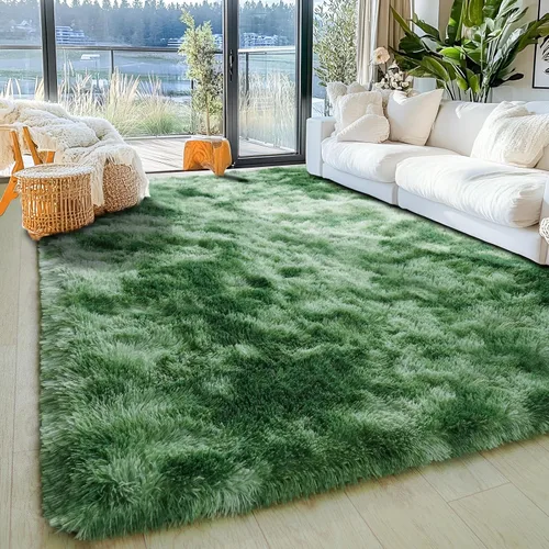 Miniatura 216 de Alfombras de área de 8x10 para sala de estar, alfombra shaggy grande ultra suave y esponjosa para dormitorio, alfombras de felpa mullida Blanco crema