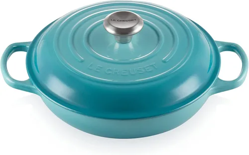 Miniatura 28 de Le Creuset Braiser Signature de hierro fundido esmaltado, 5 cuartos de galón, Flame Llama