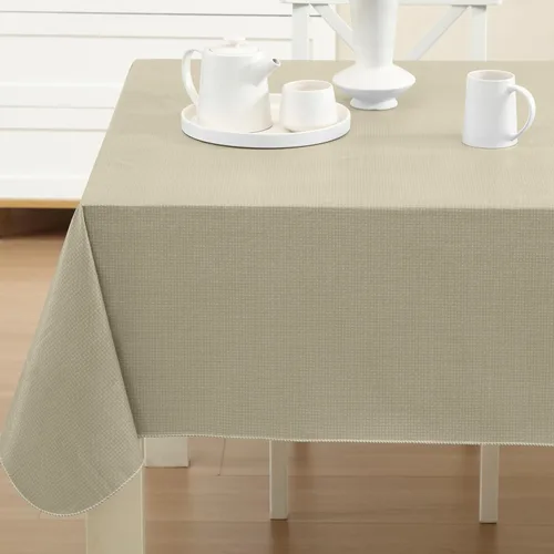 Miniatura 14 de Newbridge Basketweave - Mantel con parte trasera de franela de vinilo de color sólido, aspecto texturizado de tejido de cesta, mantel impermeable