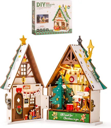 Rolife Kit de casa de muñecas en miniatura de madera, kit de bricolaje de casa de madera en miniatura para adultos para construir, rompecabezas de