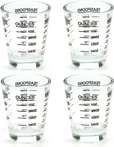 Miniatura 8 de Vasos de chupito, vaso medidor, líquido para vino pesado, vaso de chupito de café expreso, 26 mediciones incrementales, 1 oz, 6 cucharaditas, 2 Rojo