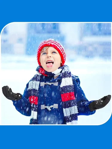 Miniatura 5 de SATINIOR 2 pares de guantes de nieve gruesos para niños, guantes de esquí para niños pequeños, guantes de invierno cálidos e impermeables para niños