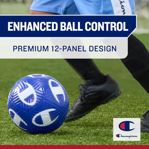 Miniatura 5 de Champion Playmaker Logo Deflated Soccer Ball with Pump, Size 5 Soccer Ball, Durable Panels for Kids, Youth & Adults, Indoor/Outdoor Training Ball