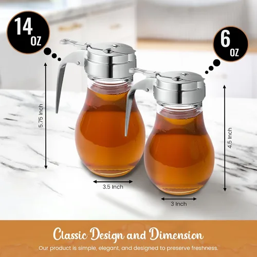 Miniatura 5 de OCS Parts Dispensador de jarabe con tapa y palanca de pulgar de dispensación Dispensadores de grado comercial para cocinas domésticas