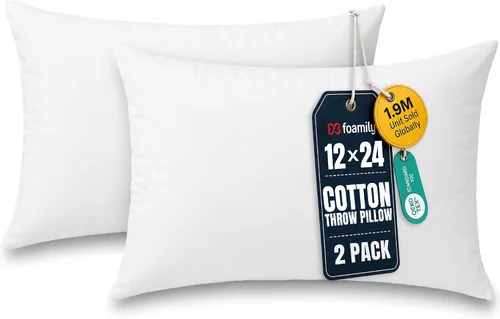 Miniatura 16 de Foamily Insertos de almohada 100% algodón de 12 x 12 pulgadas, rellenos de almohada para almohadas decorativas para sofá y cama, relleno de almohada