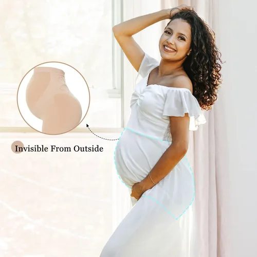 Miniatura 5 de Ropa interior de maternidad sin costuras para mujer, con cintura alta, para apoyo al vientre