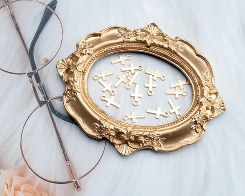 Miniatura 5 de 50 piezas de mini dije de cruz de metal para hacer joyas, encontrar collares, pulseras, aretes, llavero, idea de regalo de bricolaje, accesorios