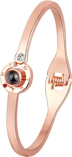 MYOSPARK Pulsera con texto en inglés "I Love You" en 100 idiomas con texto en inglés "The Memory of Love", regalo para pareja, familia, mejores