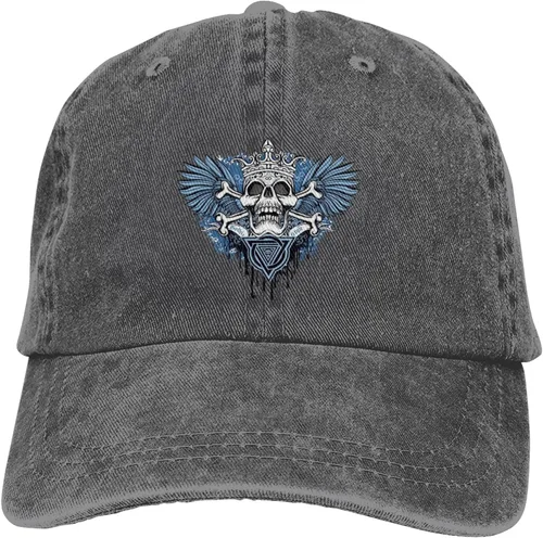Miniatura 9 de Cowboy Hat Trendy Hats for Man and Women Djustable Four Season Outdoor Baseball Cap of Hell Skull with Angel Deep Heather