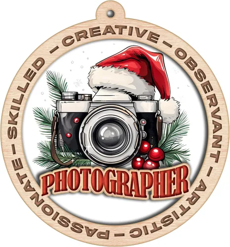 Adorno de Navidad para fotógrafo, adorno de fotógrafo para árbol de Navidad, regalo de Navidad para amantes de la cámara, recuerdo para entusiastas
