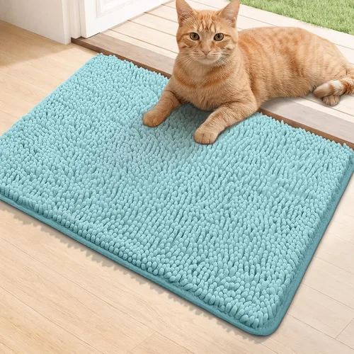 Miniatura 16 de Bcoimo Tapete súper absorbente para puerta de perro, 30 x 20 pulgadas, tapete antideslizante para patas fangosas, alfombras para mascotas para patas