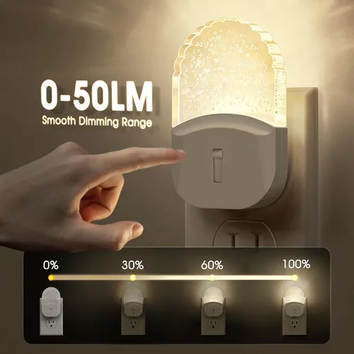 Miniatura 3 de Briignite Luz Nocturna LED, Luces Nocturnas que se Enchufan a la Pared, Luz Nocturna para Niños, Paquete de 2 Unidades, Luz Nocturna Amarilla Ámbar