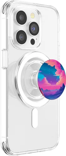 Miniatura 3 de Aesthetic Vaporwave Landscape Colorful Synthwave PopSockets MagSafe PopGrip for iPhone