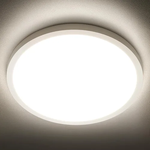 Miniatura 6 de SunRider Lámpara LED de techo empotrada, 3000 K, blanco cálido, 2400 lm, luces de techo planas redondas de 12 pulgadas y 24 W, equivalente a 240 W