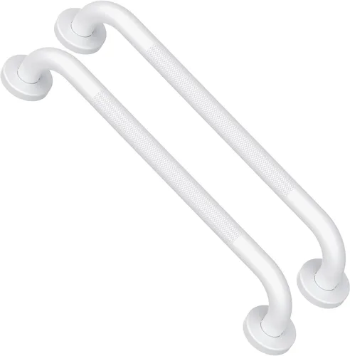 Miniatura 18 de Barra de Agarre Antideslizante Cromada de 16 Pulgadas, iMomwee Paquete de 2 Barras de Agarre de Acero Inoxidable para Baño con Agarre Moleteado