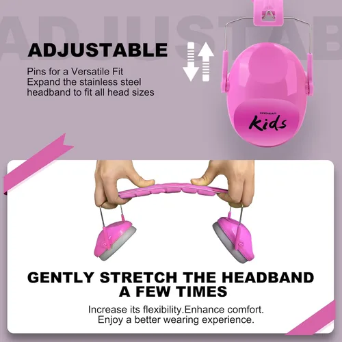 Miniatura 2 de PROHEAR 032 2.0 Auriculares con cancelación de ruido para niños, reducción de ruido de 25 dB, orejeras sensoriales ajustables de protección de oídos